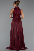 Robe de Soirée Longue Mousseline Rouge Bordeaux ABU6352
