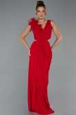 Robe de Soirée Longue Mousseline Rouge ABU6354