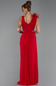 Robe de Soirée Longue Mousseline Rouge ABU6354