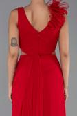 Robe de Soirée Longue Mousseline Rouge ABU6354