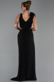 Robe de Soirée Longue Mousseline Noir ABU6354
