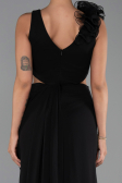 Robe de Soirée Longue Mousseline Noir ABU6354