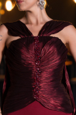 Robe de Soirée Longue Rouge Bordeaux ABU6326