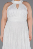 Robe de Soirée Grande Taille Longue Dantelle Blanc ABU6330