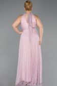 Robe de Soirée Grande Taille Longue Dantelle Poudre ABU6330