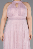 Robe de Soirée Grande Taille Longue Dantelle Poudre ABU6330
