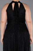 Robe de Soirée Grande Taille Longue Dantelle Noir ABU6330