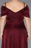 Robe de Soirée Grande Taille Longue Rouge Bordeaux ABU6333