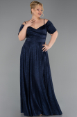 Robe de Soirée Grande Taille Longue Bleu Marine ABU6333