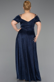 Robe de Soirée Grande Taille Longue Bleu Marine ABU6333