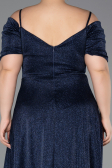 Robe de Soirée Grande Taille Longue Bleu Marine ABU6333