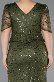 Robe de Soirée Grande Taille Longue Perlé Kaki ABU6334