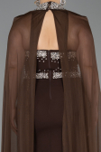 Robe De Soirée Grande Taille Longue Brun ABU6338