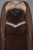 Robe De Soirée Grande Taille Longue Brun ABU6338
