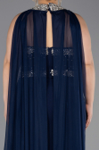 Robe De Soirée Grande Taille Longue Bleu Marine ABU6338