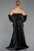 Robe De Soirée Grande Taille Longue Squameuse Noir ABU6312