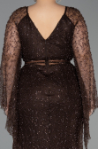 Robe De Soirée Grande Taille Longue Perlé Brun ABU6350