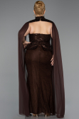 Robe de Soirée Grande Taille Longue Dantelle Brun ABU6361