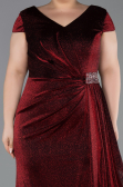 Robe de Soirée Grande Taille Longue Rouge Bordeaux ABU6362