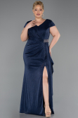 Robe de Soirée Grande Taille Longue Bleu Marine ABU6362