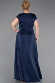 Robe De Soirée Grande Taille Longue Bleu Marine ABU6363