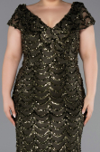 Robe De Soirée Grande Taille Longue Squameuse Kaki ABU6282
