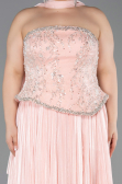 Robe De Soirée Grande Taille Longue Mousseline Saumon ABU5793