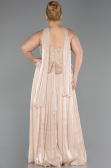 Robe De Soirée Grande Taille Longue Mousseline Beige ABU5793