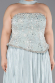 Robe De Soirée Grande Taille Longue Mousseline Menthe ABU5793