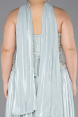 Robe De Soirée Grande Taille Longue Mousseline Menthe ABU5793