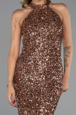 Robe de Soirée Longue Cuivre ABU6404