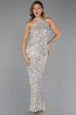Robe de Soirée Longue Beige ABU6404