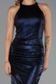 Robe de Soirée Longue Bleu Marine ABU6407