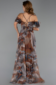 Robe De Soirée Grande Taille Longue Brun ABU6409