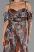 Robe De Soirée Grande Taille Longue Brun ABU6409