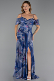 Robe De Soirée Grande Taille Longue Bleu Marine ABU6409
