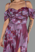 Robe De Soirée Grande Taille Longue Prune ABU6409