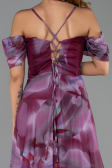 Robe De Soirée Grande Taille Longue Prune ABU6409