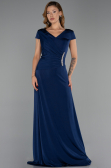 Robe Grande Taille Longue Bleu Marine ABU6410