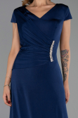 Robe Grande Taille Longue Bleu Marine ABU6410