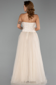 Robe de Soirée Longue Beige ABU6412
