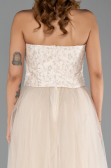 Robe de Soirée Longue Beige ABU6412