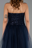 Robe de Soirée Longue Bleu Marine ABU6412