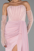 Robe de Soirée Grande Taille Longue Mousseline Poudre ABU6072