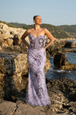 Robe de Soirée Longue Lilas ABU6299