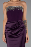 Robe Queue de Poisson Longue Satin Violet ABU5820
