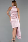 Robe De Soirée Courte Satin Poudre ABK2674