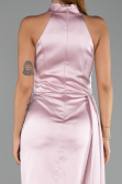 Robe De Soirée Courte Satin Poudre ABK2674