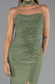 Robe de Soirée Longue Vert Huile ABU5564