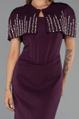 Robe de Soirée Longue Prune ABU5889